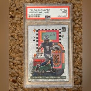 2022 Optic Jameson Williams Downtown #DT-JW PSA 9 Detroit Lions
